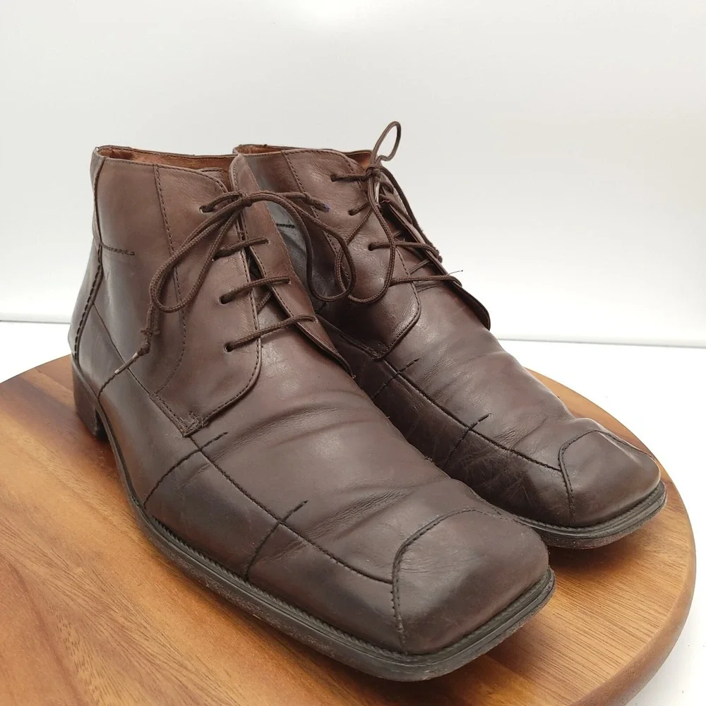 Fratelli Chukka‎ Boots Mens Size 12 M Brown Leather Square Toe